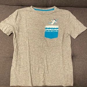 Shark Pocket Shirt Gray - Kids Size 10-12